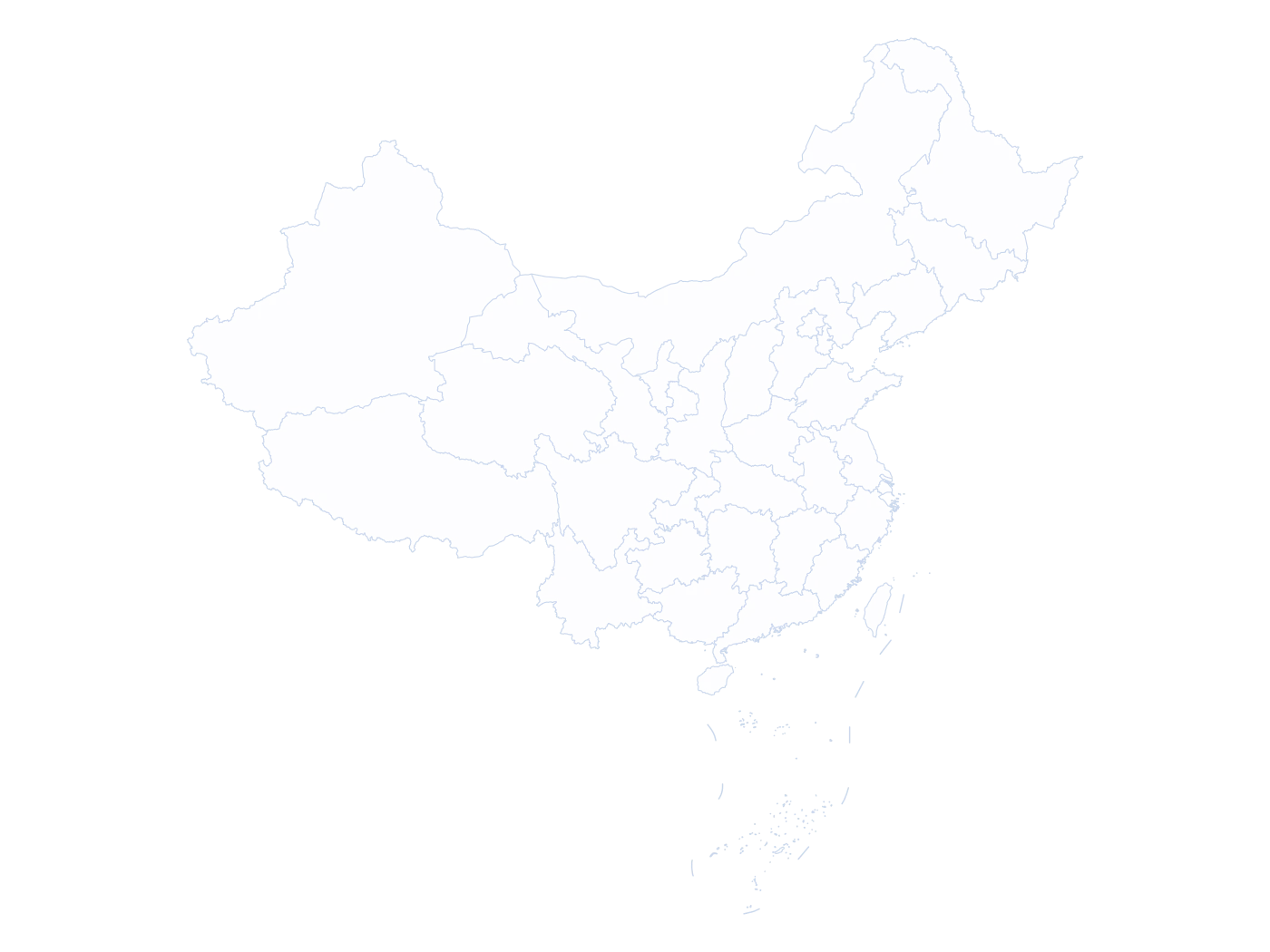 中国地图轮廓，标示浙江安吉、宁夏中卫和青海湖岸三个概念地点