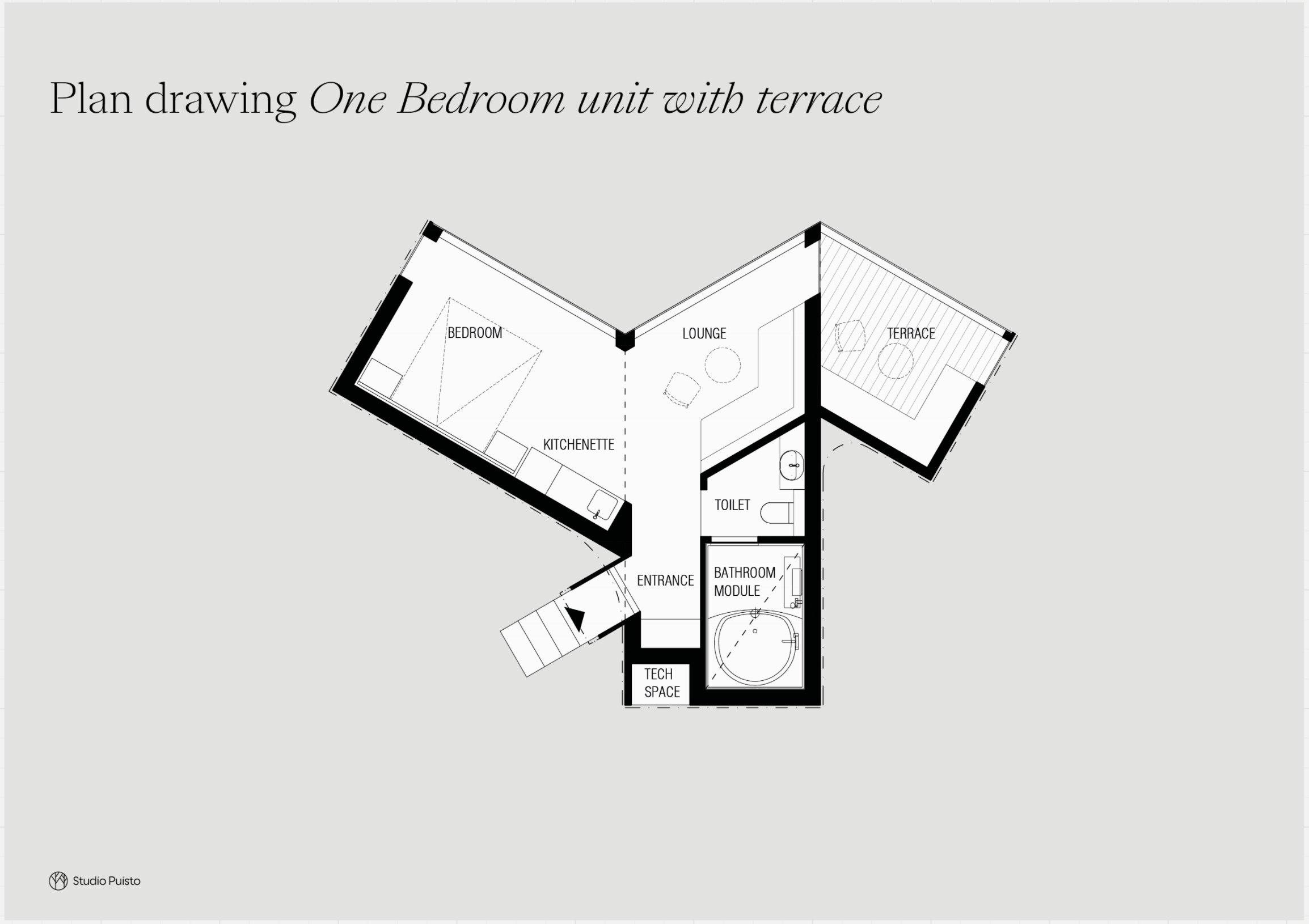 安客宾露台一卧度假舱概念平面图
